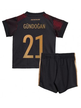 Tyskland Ilkay Gundogan #21 Replika Borta Kläder Barn VM 2022 Kortärmad (+ byxor)